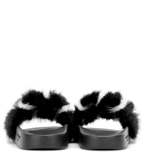 givenchy mens fur slides|Givenchy slides white and black.